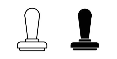 Stamp icon symbol. Vector illustration pack in black color. Illustrazione stock