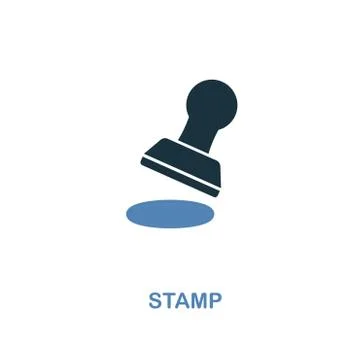 Stamp icon in two colors design. Pixel perfect symbols from personal finance Stock Illustration