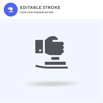 Stamp icon vector, filled flat sign, solid pictogram isolated on white, logo  Illustrazione stock