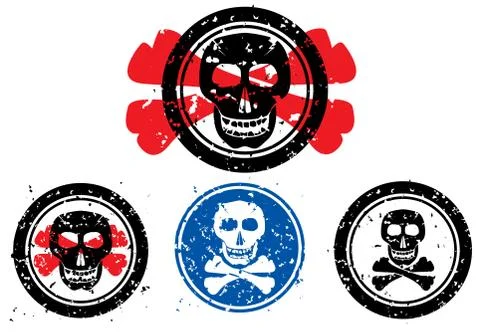 Stamp with image of skull. Stock Illustration