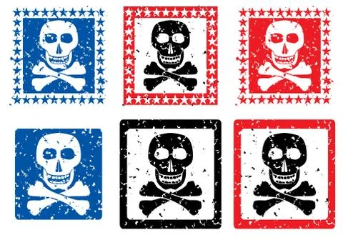 Stamp with image of skull. Stock Illustration