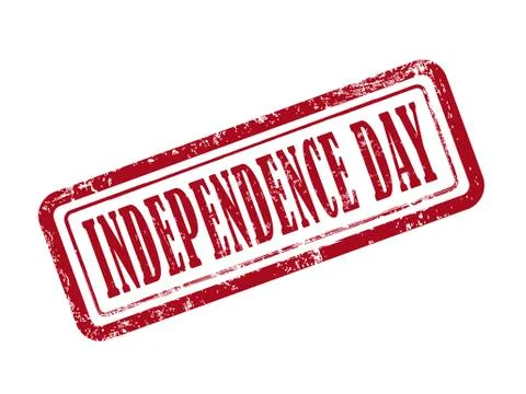 Stamp independence day in red Stock Illustration