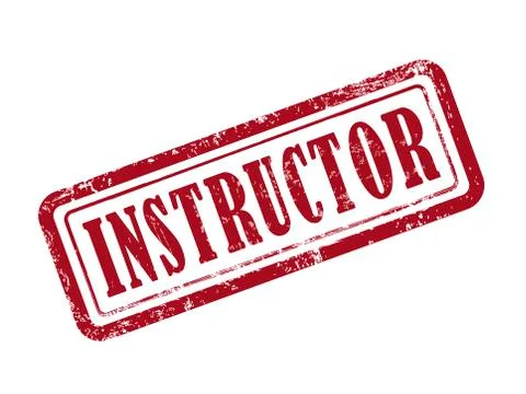Stamp instructor in red Stock Illustration