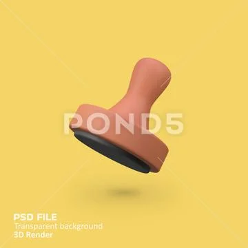 Stamp isolated 3d render icon illustration Modello PSD