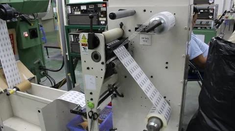 Stamp label printer Stock Footage 56080485