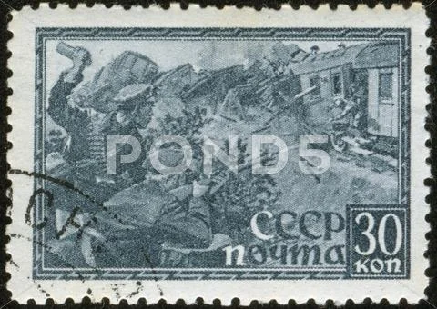 Stamp, macro Stock Photos