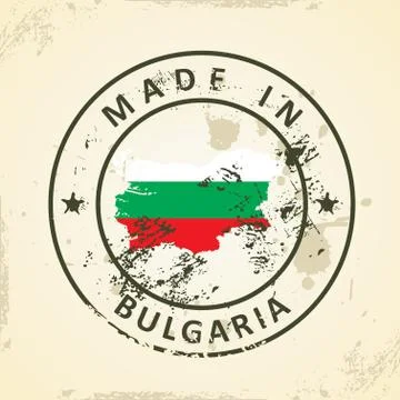 Stamp with map flag of Bulgaria Illustrazione stock