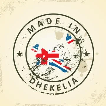 Stamp with map flag of Dhekelia Stock Illustration