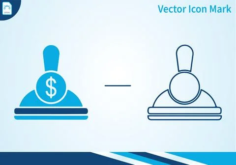 Stamp mark vector icon, line and glyph version, modern flat design element. Stock Illustration