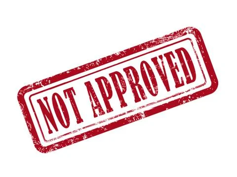 Stamp not approved in red Stock Illustration