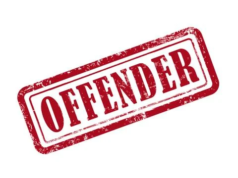 Stamp offender in red Stock Illustration
