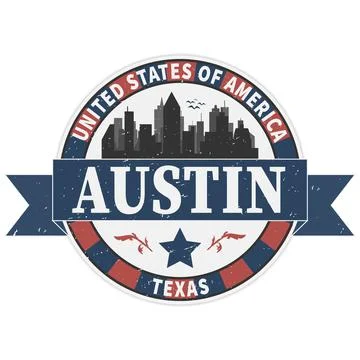 Stamp or label with text Austin, Texas inside, vector illustration Stock Illustration