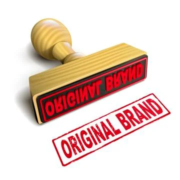 Stamp original brand with red text on white Ilustración de archivo