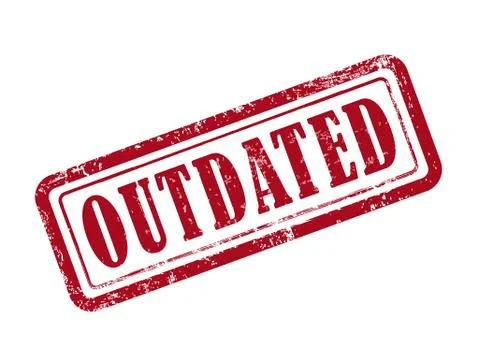 Stamp outdated in red Stock Illustration