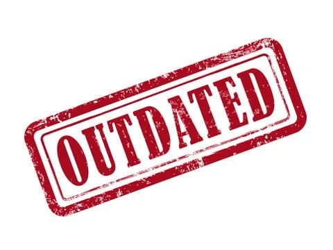 Stamp outdated in red Stock Illustration