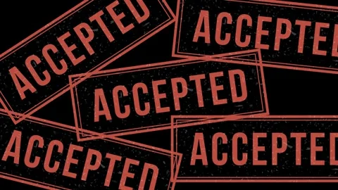 Stamp pressing ACCEPTED onto a neutral background 스톡 동영상 302444501
