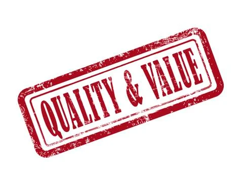 Stamp quality and value in red Stock Illustration