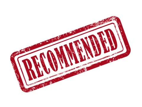 Stamp recommended in red text on white Ilustração Stock