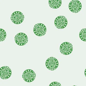 Stamp rejected glyph seamless pattern Stock Illustration