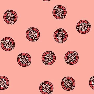 Stamp rejected vector seamless pattern Stock Illustration