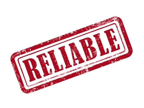 Stamp reliable in red Stock Illustration