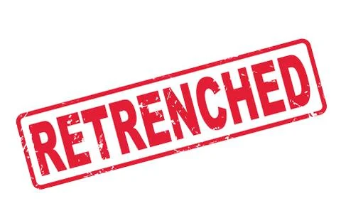 Stamp retrenched with red text on white 스톡 일러스트