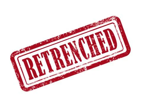 Stamp retrenched in red text on white イラスト素材