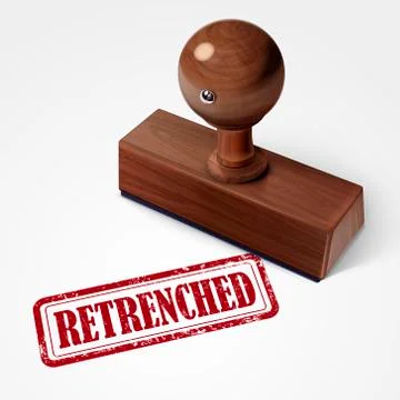 Stamp retrenched in red text on white Stockillustratie