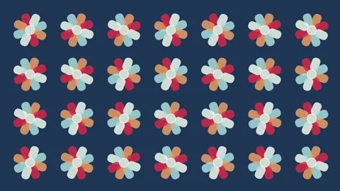 Stamp Rosette System Seamless Motion Background Loop Stock Footage 342496312