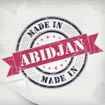 Stamp rubber Abidjan Stock Illustration