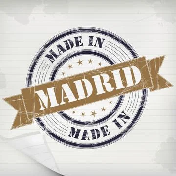 Stamp rubber Madrid Stock Illustration