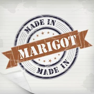 Stamp rubber Marigot Stock Illustration