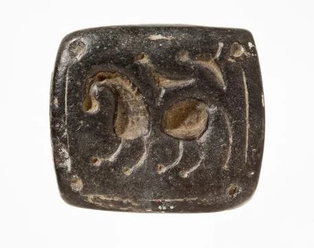 Stamp Seal, Tabloid. Iran, Bactria or Mesopotamia, circa 2nd millennium B.C.. Stock Photos