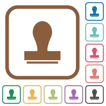 Stamp simple icons Stock Illustration