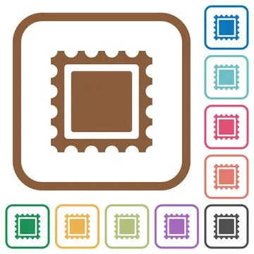 Stamp simple icons Illustrazione stock