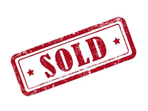 Stamp sold in red Stock Illustration