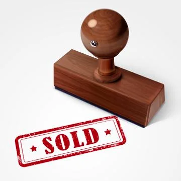 Stamp sold in red Stock Illustration