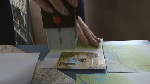 The stamp is stamped Stock Footage 91287568