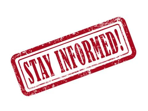 Stamp stay informed in red Stock Illustration