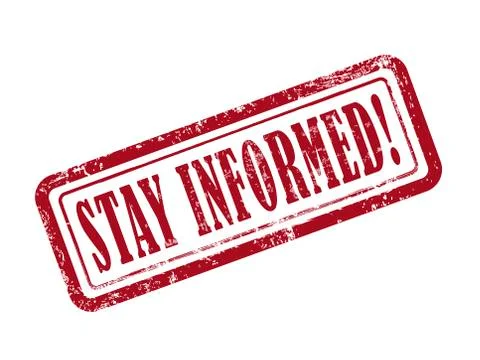 Stamp stay informed in red Stock Illustration