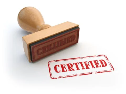 Stamp with text certified isolated on white. Certification or guarantee certi Ilustración de archivo