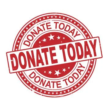 Stamp with text donate today inside, vector illustration Stock Illustration