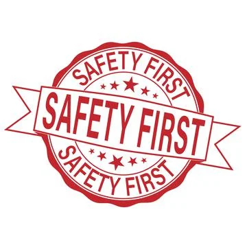 Stamp with text safety first inside,vector illustration Stock Illustration