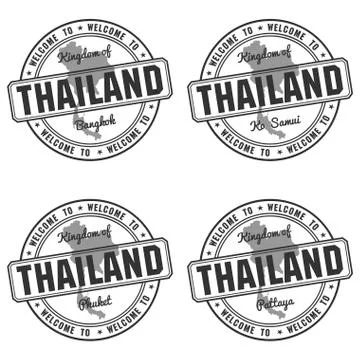 Stamp with Thailand map vector Stock Illustration