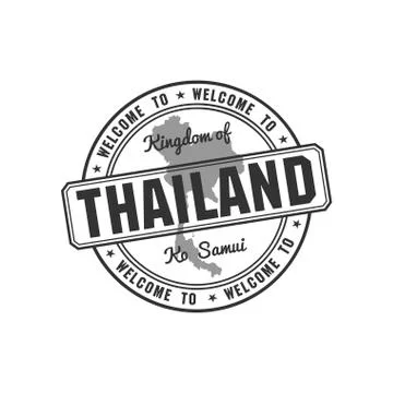 Stamp with Thailand map vector Stock Illustration