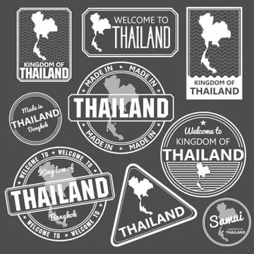 Stamp with Thailand map vector Stock Illustration