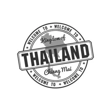 Stamp with Thailand map vector Stock Illustration