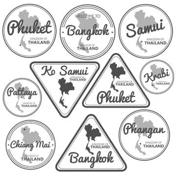 Stamp with Thailand map vector Stock Illustration