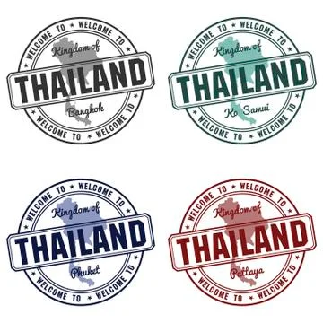 Stamp with Thailand map vector Stock Illustration