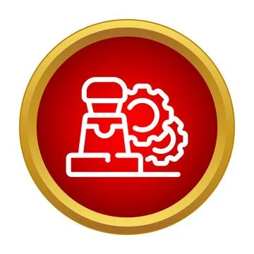Stamp tool icon with gears representing process automation Stock Illustration